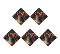 4 ambientadores para coche, tarjetas perfumadas colgantes para coche, bolígrafo en taza azul, ambientadores de coche, decoración interior, tarjetas perfumadas para espejo retrovisor, accesorios para