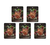 4 ambientadores para coche, tarjetas perfumadas colgantes para coches, bebida de fresa, ambientadores de coche, decoración interior, tarjetas perfumadas para espejo retrovisor, accesorios para