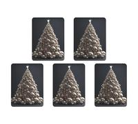 4 ambientadores para coche, tarjetas perfumadas colgantes para coches, bola plateada, ambientadores de coche, decoración interior, tarjetas perfumadas para espejo retrovisor, accesorios para