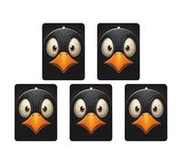4 ambientadores para coche, tarjetas perfumadas colgantes para coches, cabeza de pingüino con ojos grandes, ambientadores de coche, decoración interior, tarjetas perfumadas para espejo retrovisor