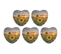 4 ambientadores para coche, tarjetas perfumadas colgantes para coches, campo de girasol, puesta de sol, ambientadores de coche, decoración interior, tarjetas perfumadas para espejo retrovisor