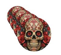 4 ambientadores para coche, tarjetas perfumadas con fragancia para SUV, rojo, rosa, azúcar, calavera, coche, aromaterapia, tabletas, espejo interior, colgante para dormitorio, armario, zapatero