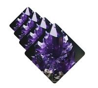4 ambientadores para coche, tarjetas perfumadas para SUV, amatista morada, tabletas de aromaterapia, espejo interior, colgante para dormitorio, armario, zapatero, 4 unidades