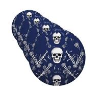 4 ambientadores para coche, tarjetas perfumadas para SUV, calavera azul y huesos, tabletas de aromaterapia, colgante de espejo interior para dormitorio, armario, zapatero