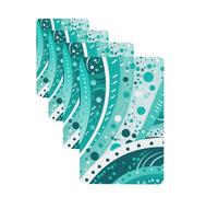 4 ambientadores para coche, tarjetas perfumadas para SUV, círculo turquesa y blanco, tabletas de aromaterapia, colgante de espejo interior para dormitorio, armario, zapatero
