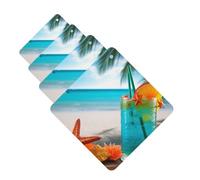 4 ambientadores para coche, tarjetas perfumadas para SUV, cóctel tropical con estrella de mar, tabletas de aromaterapia, espejo interior, colgante para dormitorio, armario, zapatero, 4 unidades