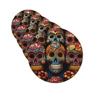 4 ambientadores para coche, tarjetas perfumadas para SUV, coloridas calaveras de azúcar, tabletas de aromaterapia, espejo interior, colgante para dormitorio, armario, zapatero