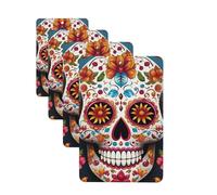 4 ambientadores para coche, tarjetas perfumadas para SUV, coloridas calaveras de azúcar, tabletas de aromaterapia, espejo interior, colgante para dormitorio, armario, zapatero