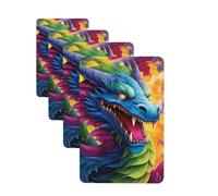 4 ambientadores para coche, tarjetas perfumadas para SUV, coloridas de dragones, tabletas de aromaterapia, espejo interior, colgante para dormitorio, armario, zapatero