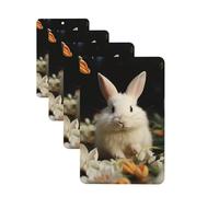 4 ambientadores para coche, tarjetas perfumadas para SUV, conejo blanco y lirios, tabletas de aromaterapia para coche, espejo interior, colgante para dormitorio, armario, zapatero