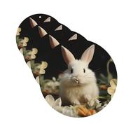 4 ambientadores para coche, tarjetas perfumadas para SUV, conejo blanco y lirios, tabletas de aromaterapia para coche, espejo interior, colgante para dormitorio, armario, zapatero