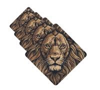 4 ambientadores para coche, tarjetas perfumadas para SUV, dibujos animados, león, coche, aromaterapia, tabletas, espejo interior, colgante para dormitorio, armario, zapatero