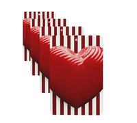 4 ambientadores para coche, tarjetas perfumadas para SUV, diseño de corazón a rayas rojas y blancas, tabletas de aromaterapia, espejo interior, colgante para dormitorio, armario, zapatero