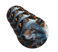 4 ambientadores para coche, tarjetas perfumadas para SUV, hojas de otoño y un lobo, tabletas de aromaterapia, espejo interior, colgante para dormitorio, armario, zapatero