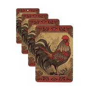 4 ambientadores para coche, tarjetas perfumadas para SUV, ilustración de gallo antiguo, tabletas de aromaterapia, espejo interior, colgante para dormitorio, armario, zapatero