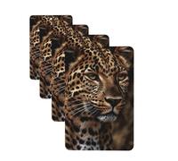 4 ambientadores para coche, tarjetas perfumadas para SUV, imagen de leopardo marrón, tabletas de aromaterapia, espejo interior, colgante para dormitorio, armario, zapatero, 4 unidades