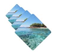 4 ambientadores para coche, tarjetas perfumadas para SUV, isla Fiji y mar transparente, tabletas de aromaterapia, espejo interior, colgante para dormitorio, armario, zapatero