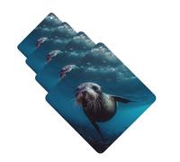 4 ambientadores para coche, tarjetas perfumadas para SUV, león marino subacuático, tabletas de aromaterapia, espejo interior, colgante para dormitorio, armario, zapatero