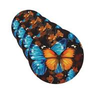 4 ambientadores para coche, tarjetas perfumadas para SUV, mariposas azules y naranjas, tabletas de aromaterapia, espejo interior, colgante para dormitorio, armario, zapatero, 4 unidades