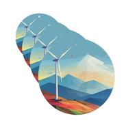 4 ambientadores para coche, tarjetas perfumadas para SUV, molino de viento, ilustración plana, tabletas de aromaterapia, espejo interior, colgante para dormitorio, armario, zapatero