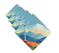 4 ambientadores para coche, tarjetas perfumadas para SUV, molino de viento, ilustración plana, tabletas de aromaterapia, espejo interior, colgante para dormitorio, armario, zapatero