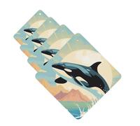 4 ambientadores para coche, tarjetas perfumadas para SUV, Orca en el mar, tabletas de aromaterapia, espejo interior, colgante para dormitorio, armario, zapatero, 4 unidades