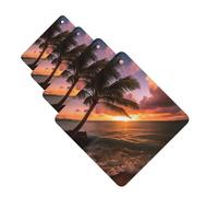 4 ambientadores para coche, tarjetas perfumadas para SUV, palmera, puesta de sol, playa, coche, aromaterapia, tabletas, espejo interior, colgante para dormitorio, armario, zapatero