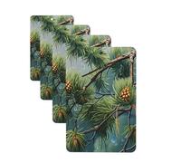 4 ambientadores para coche, tarjetas perfumadas para SUV, pino, gotas de lluvia, tabletas de aromaterapia, espejo interior, colgante para dormitorio, armario, zapatero, 4 unidades