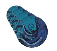 4 ambientadores para coche, tarjetas perfumadas para SUV, pulpo azul, ilustración de tentáculos de pulpo azul, tabletas de aromaterapia, espejo interior, colgante para dormitorio, armario, zapatero
