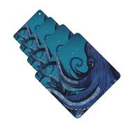 4 ambientadores para coche, tarjetas perfumadas para SUV, pulpo azul, ilustración de tentáculos de pulpo azul, tabletas de aromaterapia, espejo interior, colgante para dormitorio, armario, zapatero