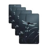 4 ambientadores para coche, tarjetas perfumadas para SUV, silueta de libélula, tabletas de aromaterapia, espejo interior, colgante para dormitorio, armario, zapatero, 4 unidades