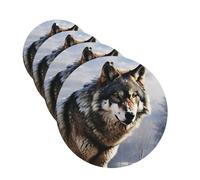 4 ambientadores para coche, tarjetas perfumadas para SUV, un lobo de pie en la nieve, tabletas de aromaterapia, espejo interior, colgante para dormitorio, armario, zapatero