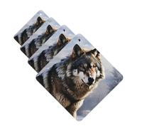 4 ambientadores para coche, tarjetas perfumadas para SUV, un lobo de pie en la nieve, tabletas de aromaterapia, espejo interior, colgante para dormitorio, armario, zapatero