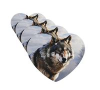 4 ambientadores para coche, tarjetas perfumadas para SUV, un lobo de pie en la nieve, tabletas de aromaterapia, espejo interior, colgante para dormitorio, armario, zapatero