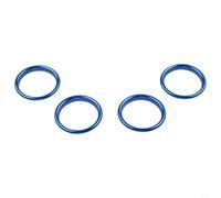 4 anillos decorativos de aleación de aluminio para ventilación de aire de coche para A3 S3 2013-2016 Q2 2017, cubiertas de ajuste de salida de CA, accesorios de modificación interior, azul rojo (4 x