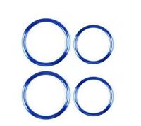 4 Anillos Para Chevrolet Para Camaro 2016 2017 2018 2019 2020 2021 2022 2023 Aleación Aluminio Salida Ventilación Aire Acondicionado Adhesivo.(Type 1 Blue)