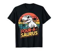4 años de edad dinosaurio cumpleaños 4th T Rex Dino Four Saurus Camiseta