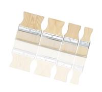 4 aplicadores de pintura cuadrados planos ergonómicos con mango de madera, herramienta de pintura de pala, pincel de pintura profesional fácil de limpiar con cerdas de lana