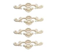 4 Apliques De Madera Para Muebles Paredes Y Puertas Tallas De Madera Decorativas Figuras De Madera Largas Con Forma De Flor Manualidades Esquinas 15 X 5cm