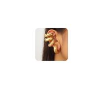 4 aretes gruesos sin perforación para mujer, chapados en oro de 14 quilates, aretes de aro para cartílago, joyería de regalo, 0, Metal, Sin gemas