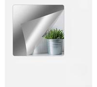 4 azulejos de espejo de pared, material acrílico flexible con hojas de plástico de 2 mm de grosor, equipado con película protectora y cinta para una fácil instalación en la pared (15 x 15 cm)