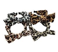 4 bandas para el pelo con estampado de leopardo, diseño vintage de orejas de conejo, tarjetas para el pelo de borde ancho