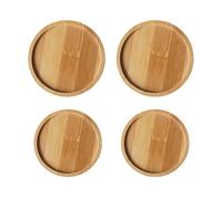 4 bandejas redondas, bandeja para taza de té, posavasos de madera, bandeja para vajilla, portavelas perfumadas, platillo simple, portavelas de bautizo (8 cm, 10 cm)