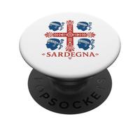 4 BANDERA MORI AZUL CERDEÑA ISLA CERDEÑA PopSockets PopGrip Adhesivo