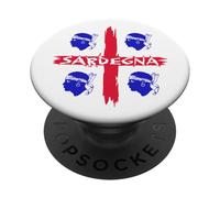 4 BANDERA MORI AZUL CERDEÑA ISLA CERDEÑA PopSockets PopGrip Adhesivo