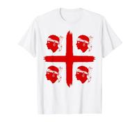 4 Bandera Mori CERDEÑA Isla CERDEÑA Camiseta gráfica económica, Hombre, Blanco, S