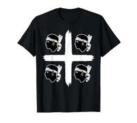 4 Bandera Mori CERDEÑA Isla CERDEÑA Camiseta gráfica económica, Hombre, Negro, S
