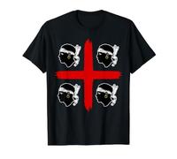 4 Bandera Mori CERDEÑA Isla CERDEÑA Camiseta gráfica económica, Hombre, Negro, XL