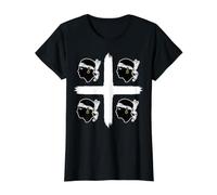 4 Bandera Mori CERDEÑA Isla CERDEÑA Camiseta gráfica económica, Mujer, Negro, XS