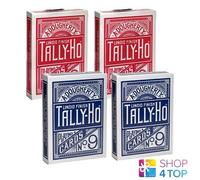 4 Barajas Bicycle Tally Ho Círculo 2 Rojas 2 Azules Cartas Nuevas